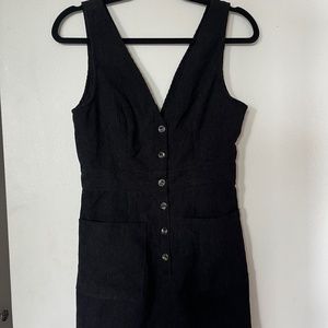 Mini button-down corduroy pinafore dress